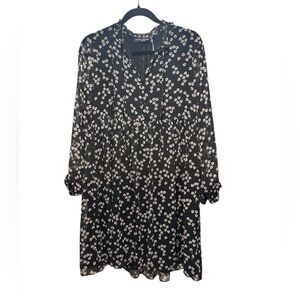 Pietro Brunelli Maternity Breastfeeding Long Sleeve Floral Black White Dress XS